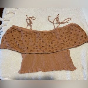 American Eagle cropped off the shoulder top size large new without tags.